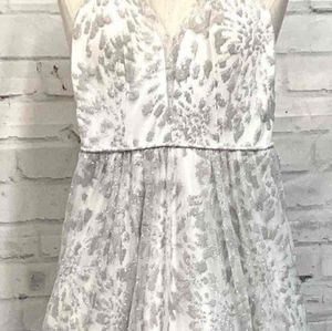 Gb Womens White Spaghetti Straps Beading Empire Waist Wedding Dress Size 1